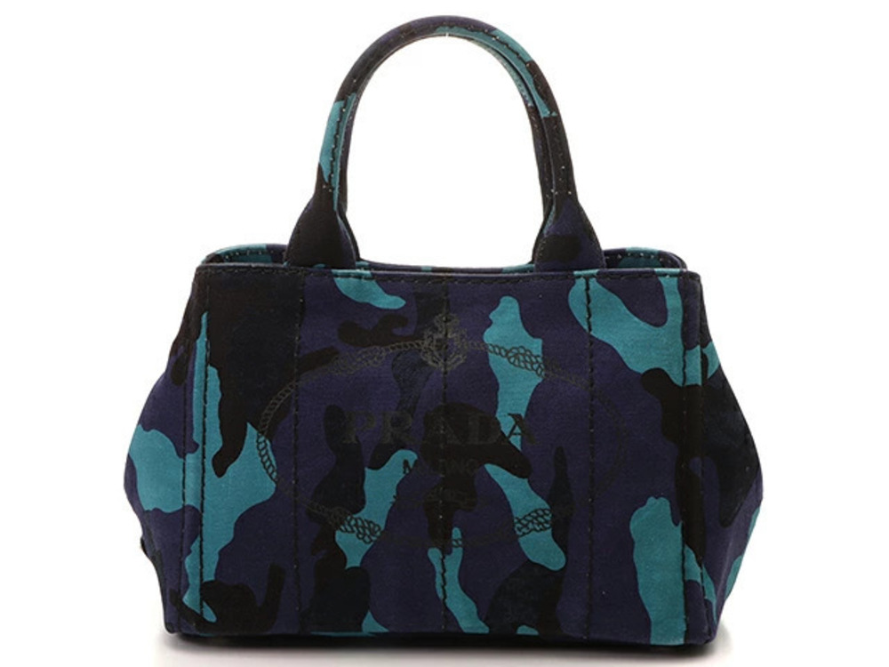 Prada Canapa Tote Camouflage Bag Canvas